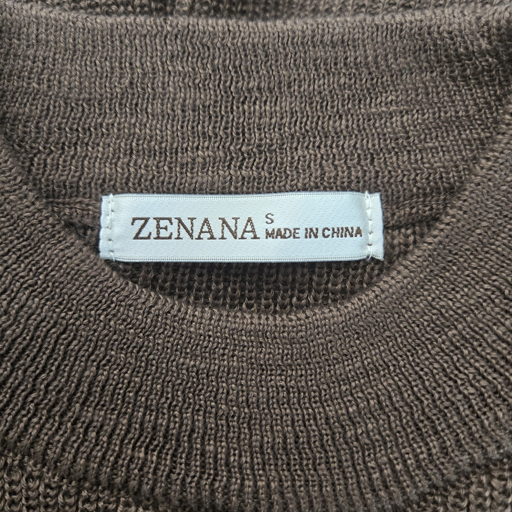 Zenana Two Piece Knit Sweater & Shorts Set - Mocha Brown - Size Small - Picture 6 of 7